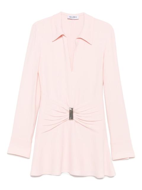 gathered-detail collared dress