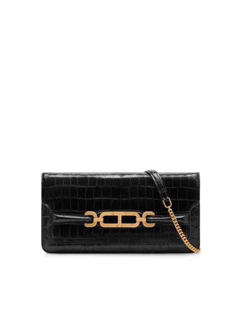 PRINTED CROC LEATHER WHITNEY E/W SHOULDER BAG