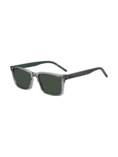 TRANSPARENT-GRAY SUNGLASSES WITH PATTERNED TEMPLES