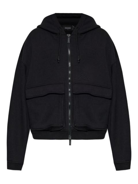 hooded ribbed jacket