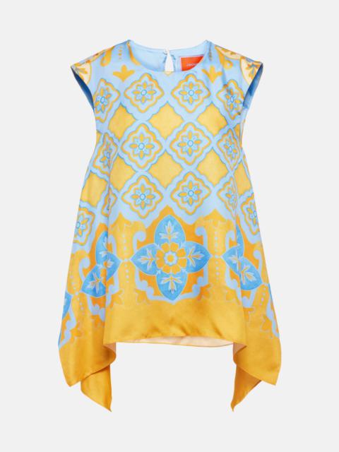 San Carlo printed silk twill top