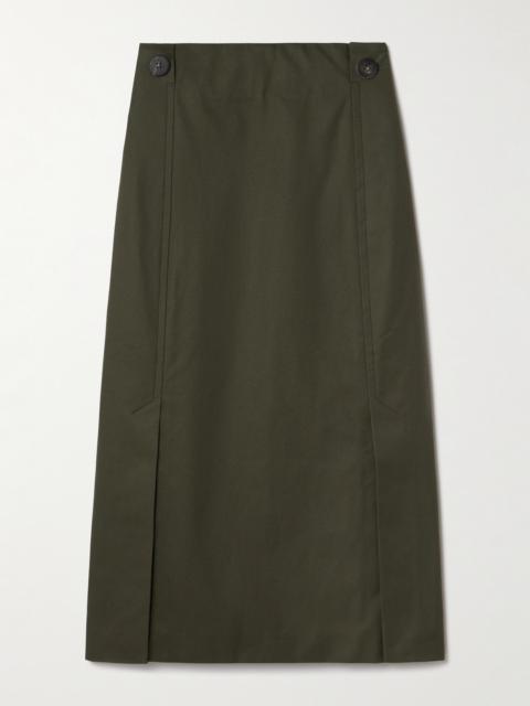 Cotton-gabardine Midi Skirt