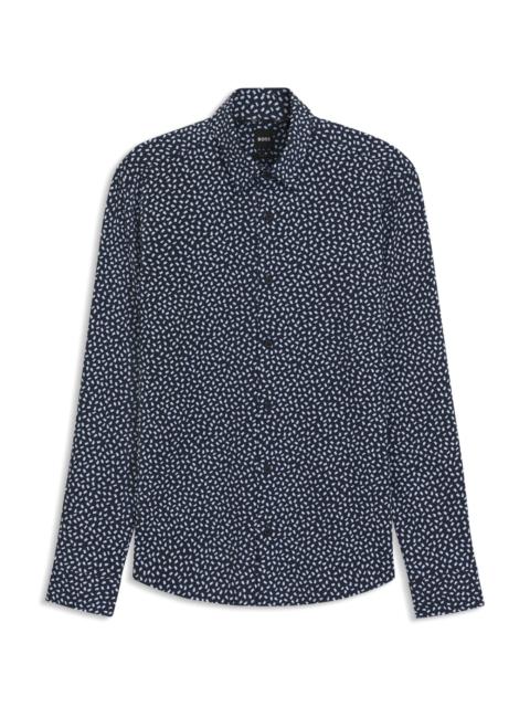 SLIM-FIT SHIRT IN PRINTED PERFORMANCE-STRETCH ITALIAN FABRIC