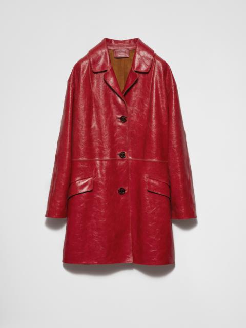 Crackle suede coat