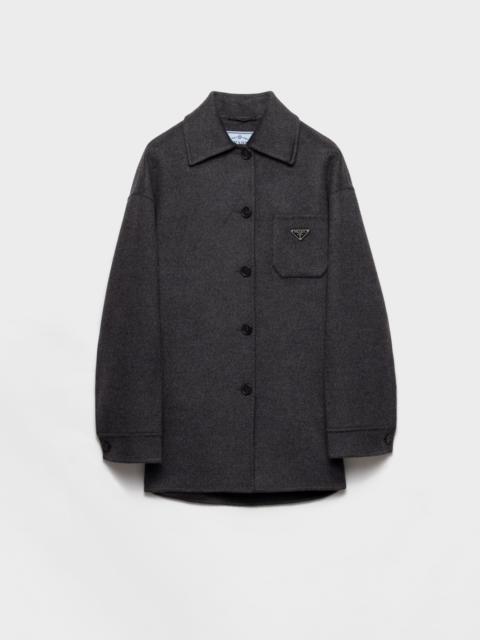 Single-breasted double cashwool caban jacket