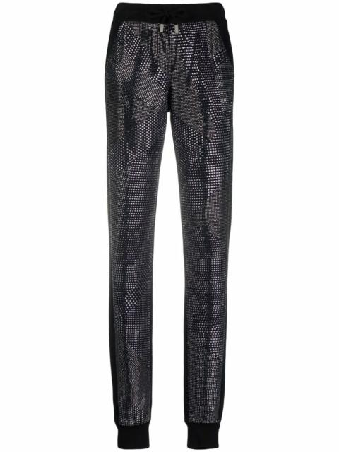 crystal slim-cut track pants