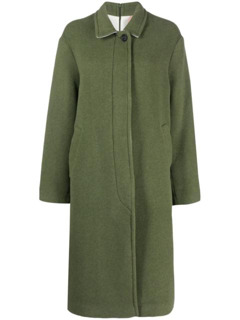 single-breasted wool blend coat