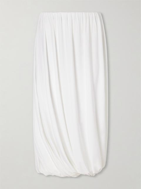 Pleated Jersey Midi Skirt