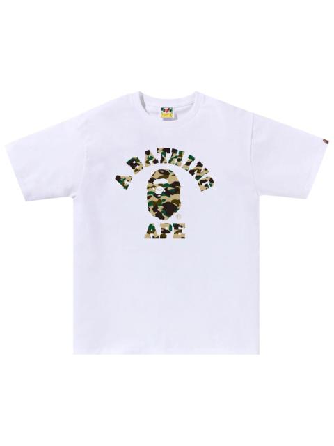 BAPE 1st Camo College Tee 'White/Yellow'