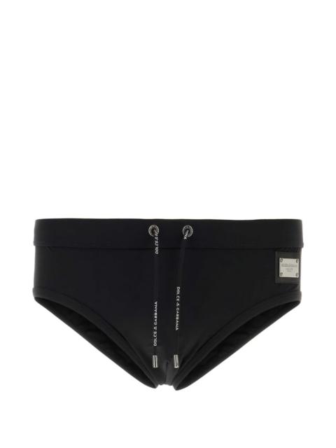 logo-plaque swim trunks