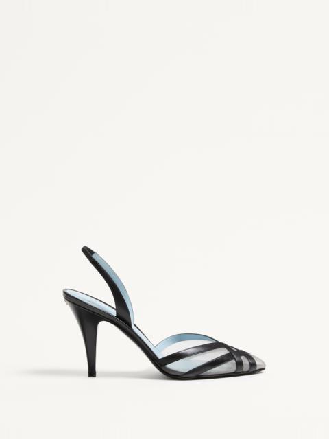 IMPUDANCE SLINGBACK PUMPS IN KIDSKIN AND MESH 90MM