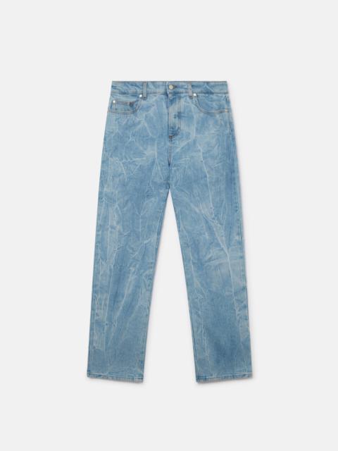Crinkle Wash Straight Leg Jeans