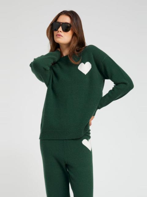 IVY CASHMERE HEART LOGO SWEATSHIRT