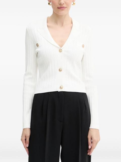 ribbed buttoned cardigan