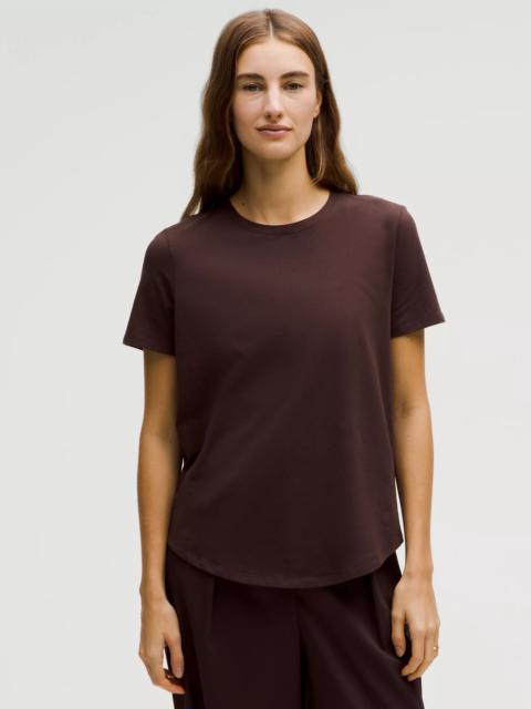 Love Curved-Hem Crewneck T-Shirt