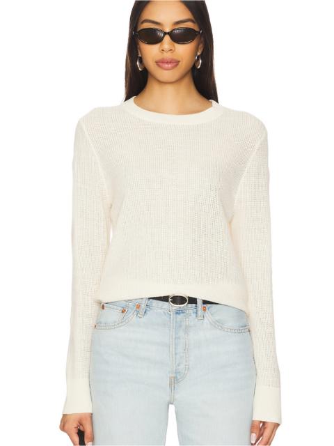 Linen Open Knit Crewneck Sweater