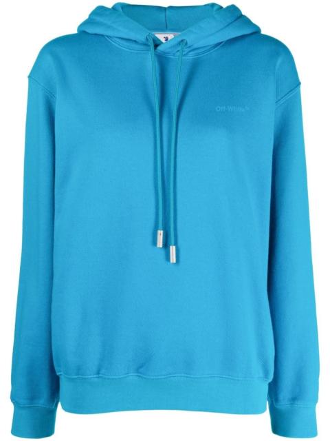 diagonal-stripe drawstring hoodie