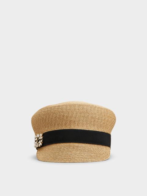 Broche Vivier Sailor Hat in raffia