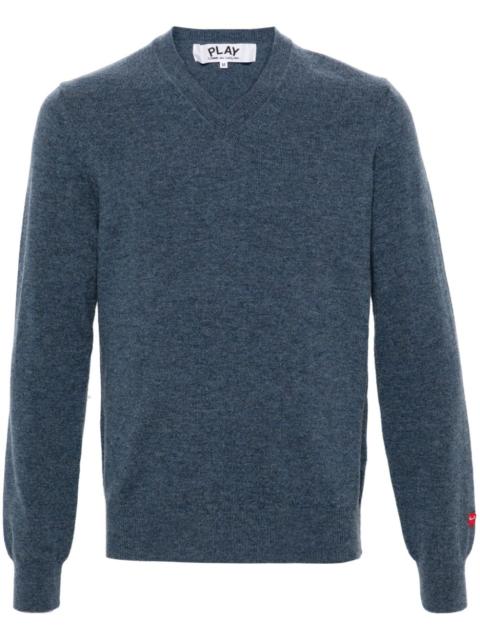 heart-patch wool jumper