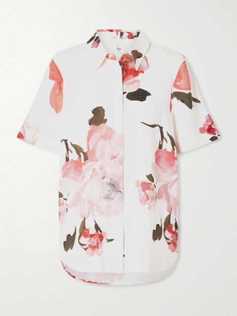 Vacation Floral-print Linen-blend Shirt