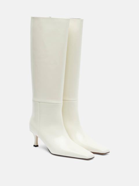 Leather knee-high boots