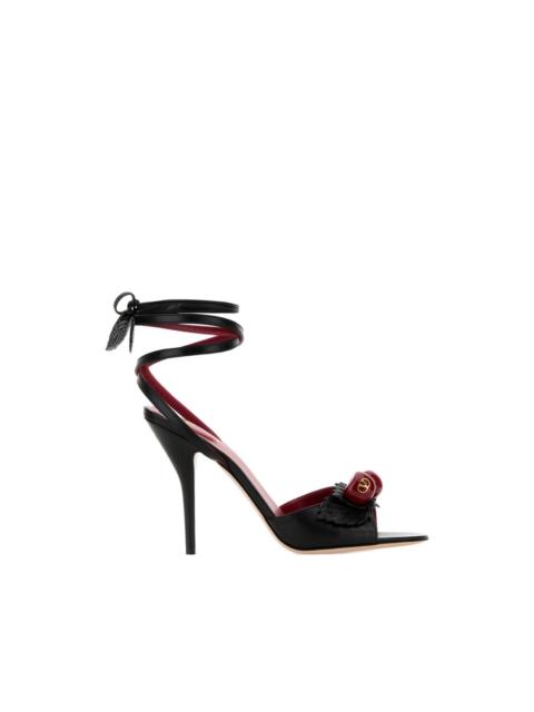 leaf-embellishment sandals