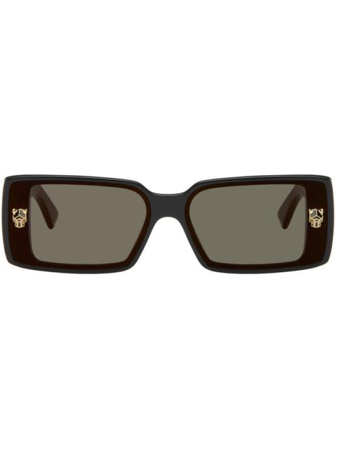 Black Panthère Rectangle Acetate Sunglasses