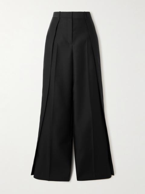 Tova Pleated Wool And Silk-blend Faille Wide-leg Pants