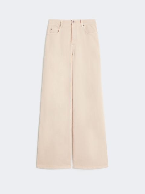 Cotton drill wide-leg trousers - SAND