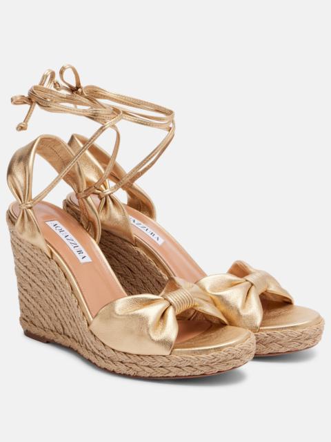 Carina metallic leather espadrille wedges