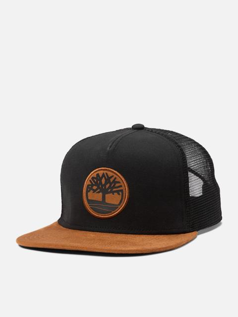 Faux Suede Flatbrim Trucker Cap