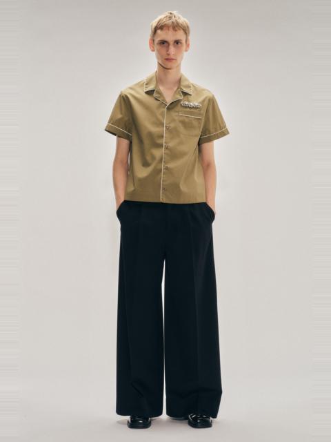 Wide Leg Belt Loop Tab Trousers