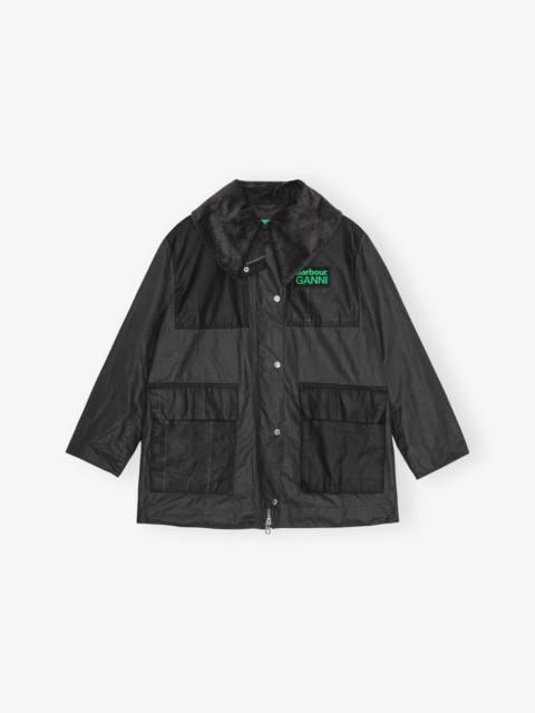GANNI X BARBOUR WAXED DUFFLE COAT