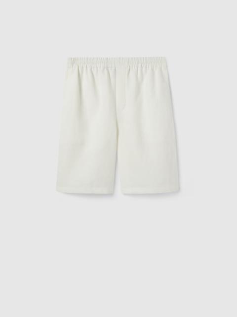 Linen shorts with embossed logo