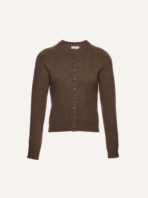 Classic round-neck cardigan in beige