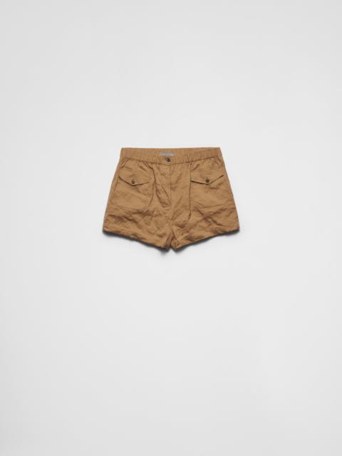 Antiqued poplin shorts