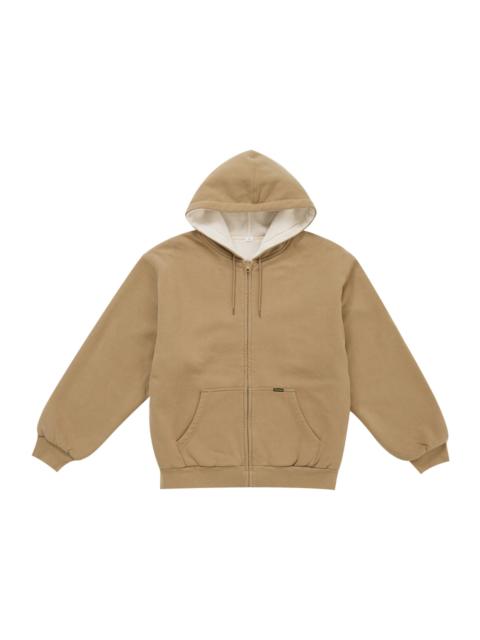 Supreme Reversible Work Zip Up Hooded Sweatshirt Brown