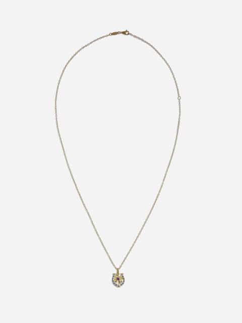 Good Luck Necklace 18 carat white and yellow gold and rubies