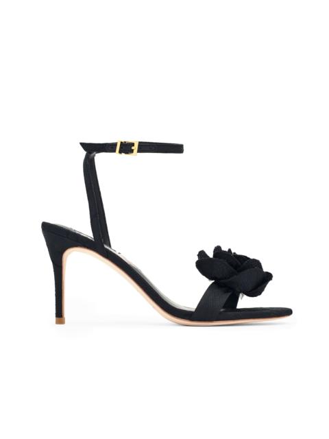 CHELSEA WITH ROSE OPEN TOE - BLACK