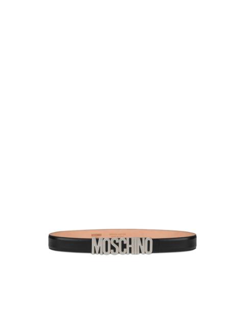 logo-lettering leather belt