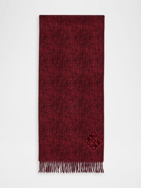 Anagram-Print Wool Blend Scarf