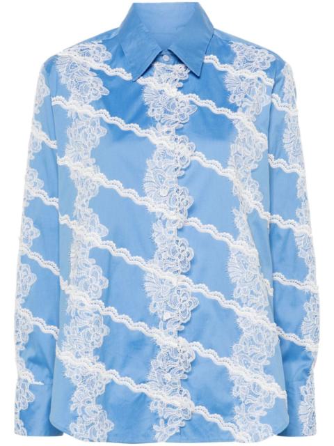 lace-detail poplin shirt