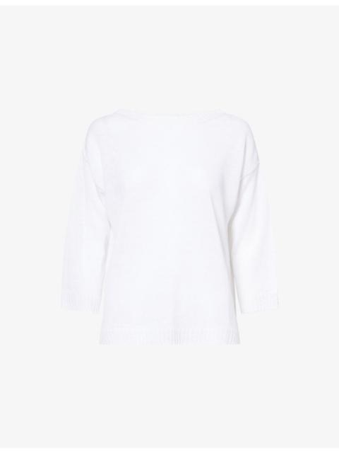 Round-Neck Knitted Linen Top