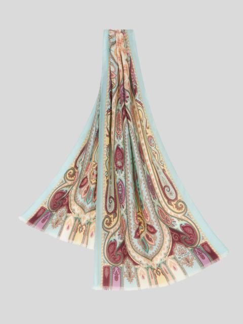 PAISLEY SILK AND CASHMERE SCARF