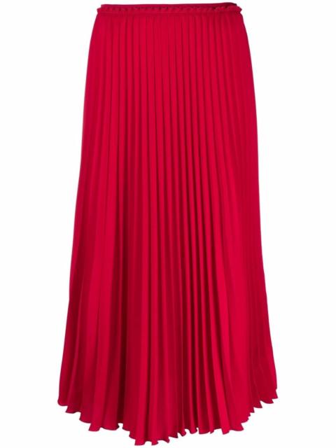 pleated midi skirt