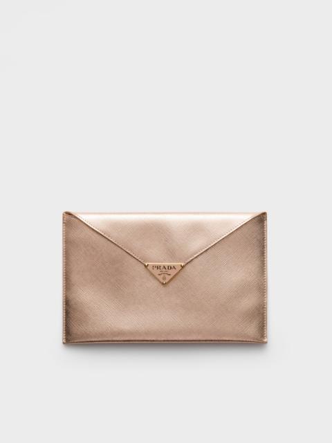 Saffiano leather envelope clutch