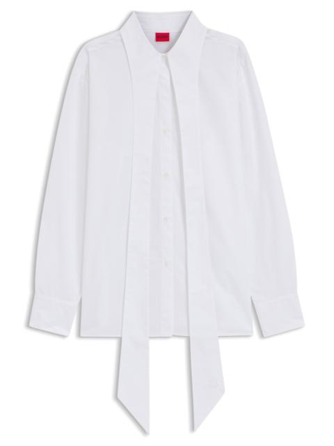 REGULAR-FIT BLOUSE WITH BOW-TIE COLLAR