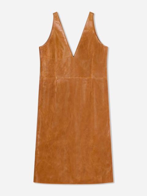 V-Neck Dress in Leather