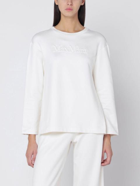 White sweatshirt in silk blend