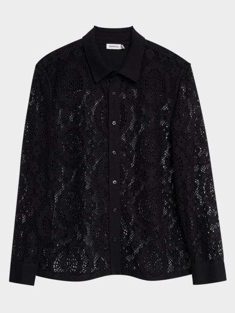 Men's Lace Button-Down Shirt